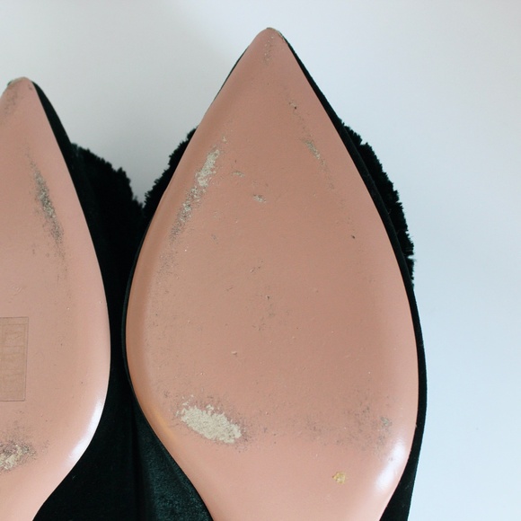 Aquazzura Powder-Puff Green Velvet Kitten Heel Mules, IT 40.5, Excellent Cond. - Picture 14 of 14